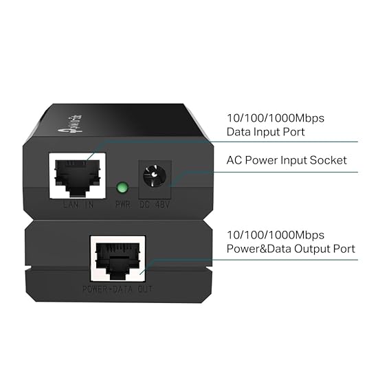 TP-LINK TL-PoE150S PoE Injector Adapter - Router by Tp-Link