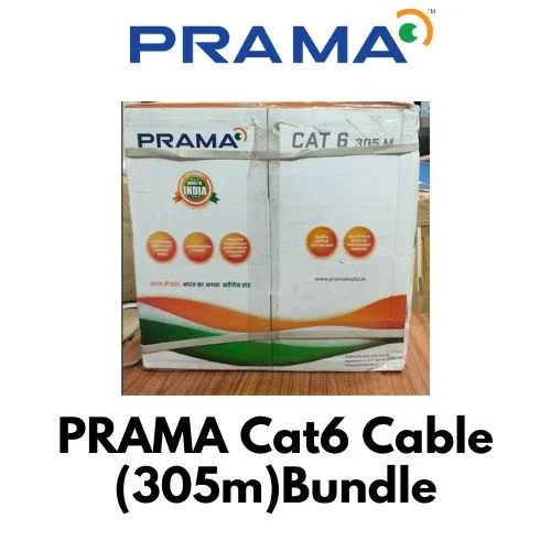 PRAMA CAT6 INDOOR CABLE (305 MTR) GREY COLOR - CABLE CCTV by Prama