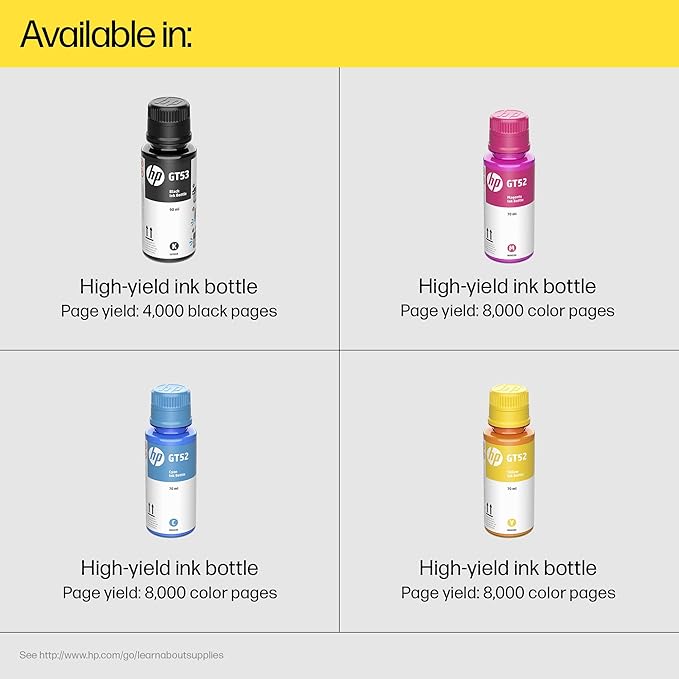 HP GT52 CMY/GT53XL Blk Ink Bottle 4-Pk - Image 3